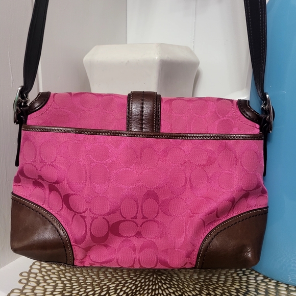 Coach Y2K SOHO Signatute C Pink Brown Leather - Picture 2 of 8